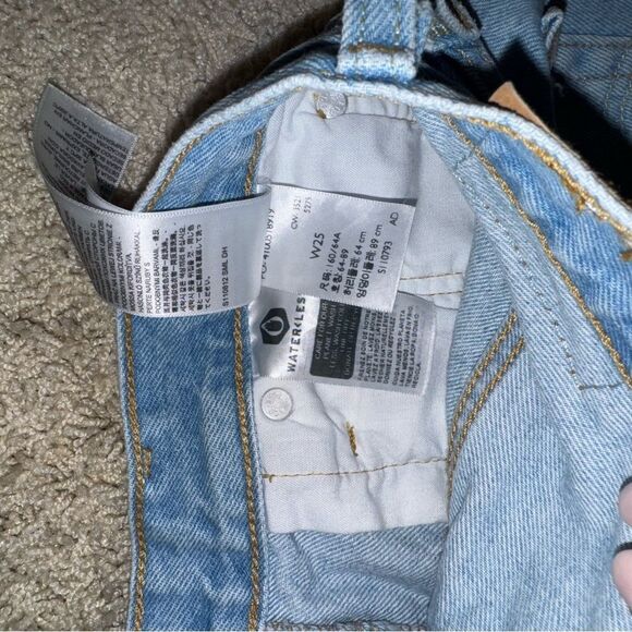 Levi's 501 original size 25 revolve Blue Distressed Jean Shorts - Picture 5 of 6